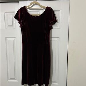 Elegant Burgundy Velvet Dress